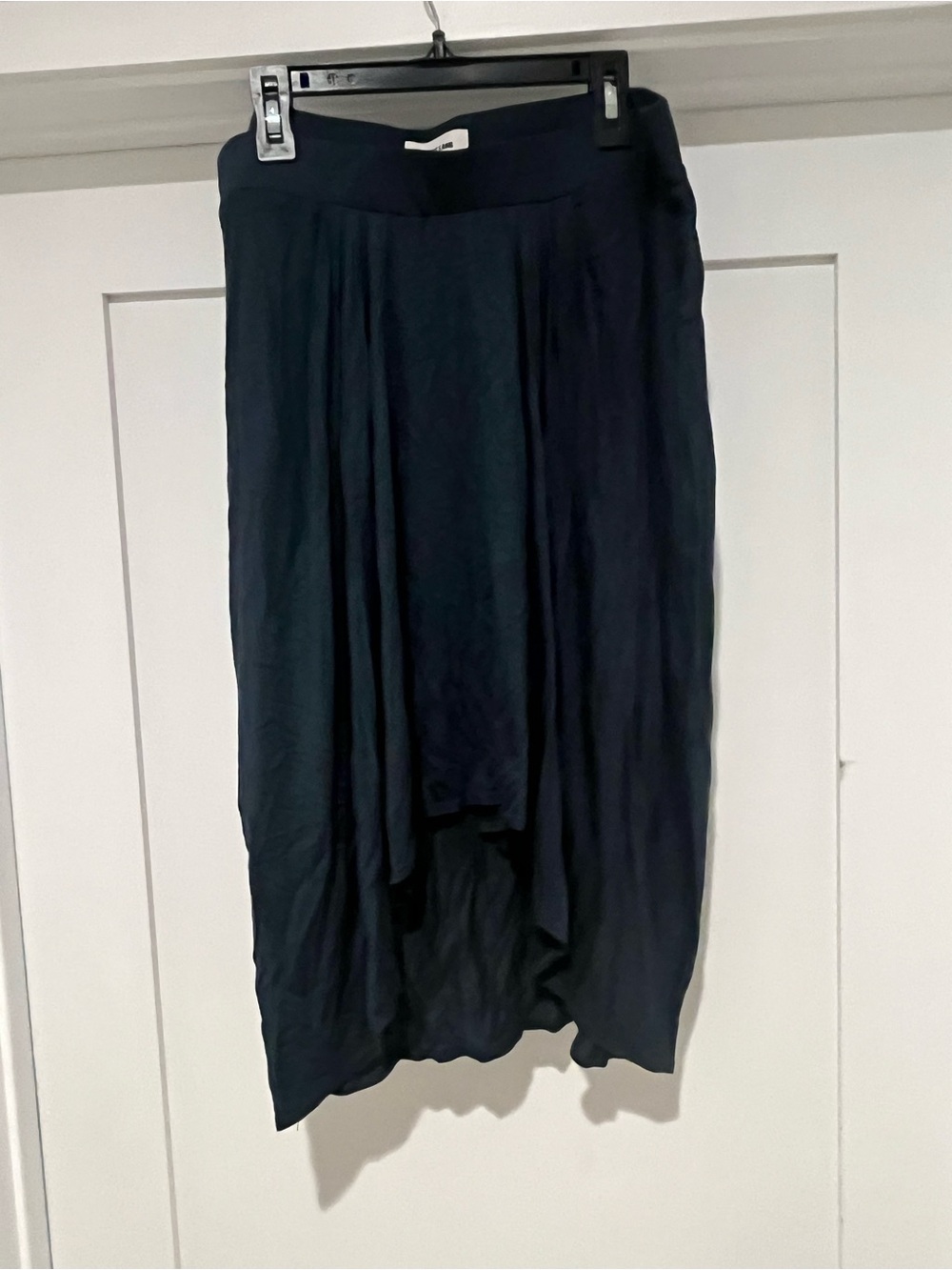 Helmut Lang Black High-Low Draped Skirt